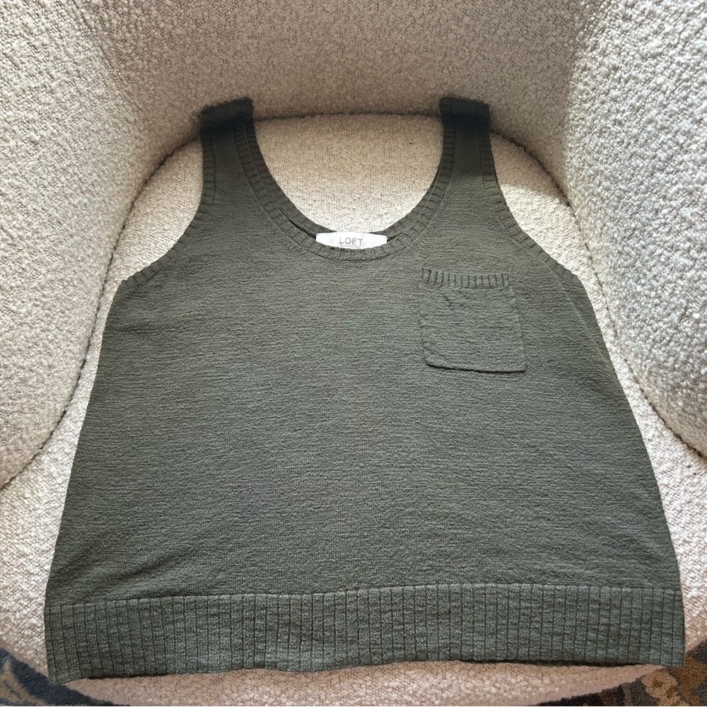 LOFT Women's Olive Green Sweater Tank